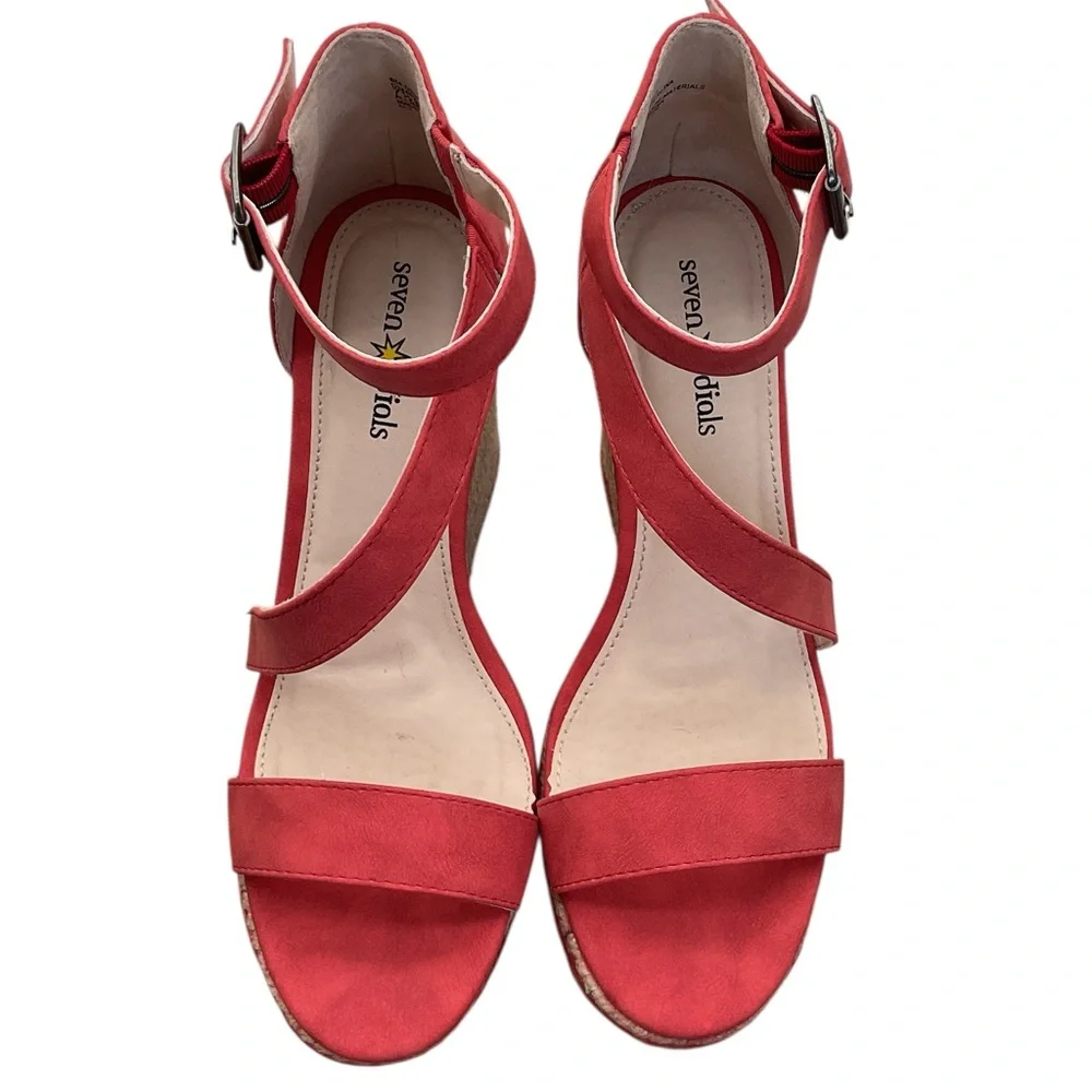 NWT Seven Dials Womens Berlina Espadrille Wedge Sandal Red‎ size 7.5 M